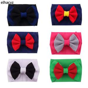 पार्क के लिए 5 इंच बड़े बाल सहायक हेडबैंड के साथ कस्टम-निर्मित नरम रंगीन वाफ़ल धनुष - Product Image 2