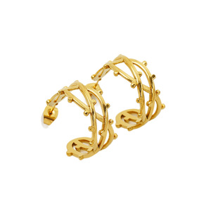 ZOGXIN Cuff Earrings Gold Geometric C-shaped Party Fashion Jewelry Stainless Steel Earrings - Product Image 5