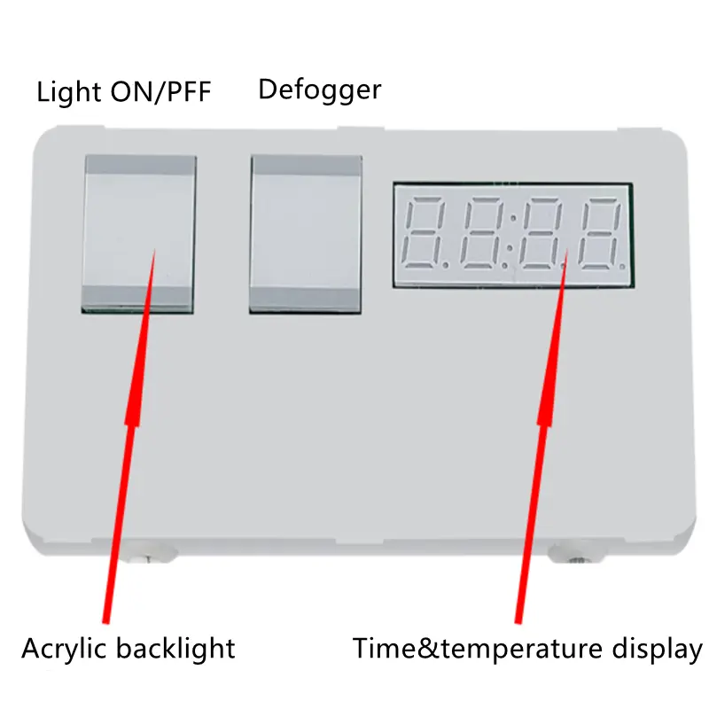 LEDミラータッチスイッチ12Vデフォッガー、時間温度スマートタッチ調光器センサータイムスイッチ