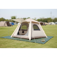 Tente gonflable de camping extérieur à installation en un clic, 3-4 personnes, imperméable, anti-UV, en tissu Oxford, colonne d'air TPU, trois saisons, simple
