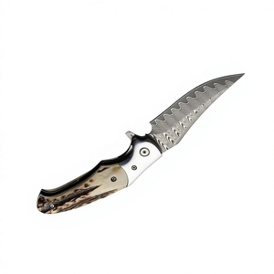 Couteau de poche pliant personnalisable en acier au carbone OEM avec lame à pointe tombante et manche en bois pour le camping et la chasse en extérieur - Product Image 3