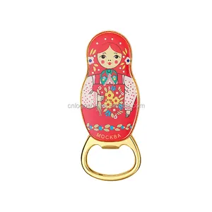 Presente da lembrança do turista, design personalizado, matryoshka bonecas, abridor de garrafas