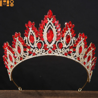 Couronne de cristal brillante de style baroque vintage européen et américain, accessoire de coiffure pour robe de bal, de concours de beauté, de défilé et de mariage