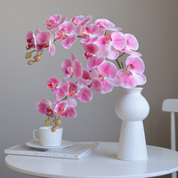 MS105 Anggrek Phalaenopsis Buatan Tangan Sentuhan Asli Tahan Lama dari Lateks, Bunga Kupu-kupu Artifisial untuk Dekorasi Vas Rumah, Pernikahan, dan Acara