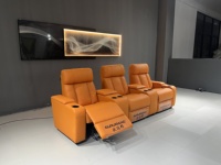 Meistverkauftes Echtleder Ecksofa-Set mit Verstellbaren und Klappbaren Sitzen für Privates Kino, Heimkino und Wohnzimmer