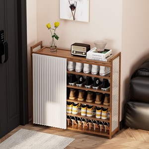 Multi-layer <b>shoe</b> rack, entryway doorway freestanding <b>shoe</b> rack, home living room floor-standing <b>storage</b> rack, decorative and - Product Image 1