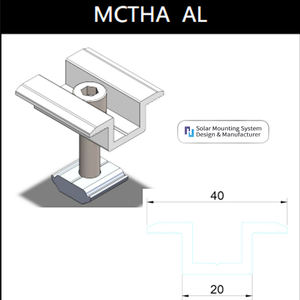 Pince intermédiaire AL6005-T5/SUS 304 pince centrale solaire MCTHA AL montage panneau solaire pince d'extrémité moyenne - Product Image 2