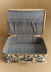 Ensemble de valises de voyage personnalisées avec logo, grand sac de voyage, boîte cadeau pour vêtements de bébé et <span class=keywords><strong>maman</strong></span>, imprimé bleu, en coton, avec fermeture éclair, trousse de toilette - Product Image 2