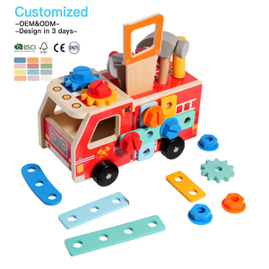 Jouets éducatifs en bois EDULAND OEM ODM Montessori pour l'éducation précoce des enfants, outils de démontage, voiture, camion, vis, développement de la motricité manuelle - Product Image 1