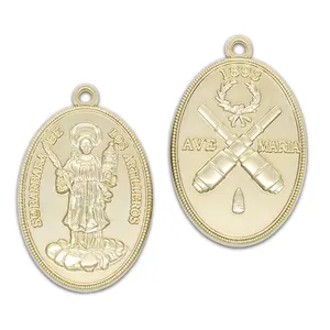 Medallón Religioso Milagroso de Oro Personalizado al por Mayor, Cruz de Hierro 3D, Medalla Católica de San Benito con Cadena - Product Image 1