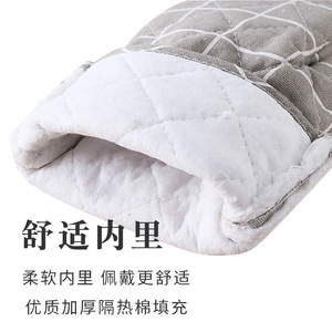 Gants de four en coton et lin épais résistants à la chaleur pour la cuisson, usage domestique, motifs variés - Product Image 5
