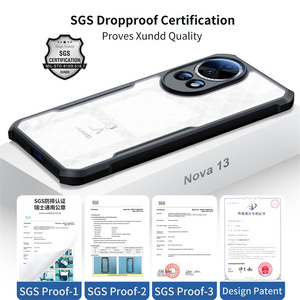 Чехол для телефона Nova 13Pro: черный бампер из ТПУ, прозрачная акриловая задняя крышка, устойчивый к царапинам и падениям, технология In-Mould - Product Image 4
