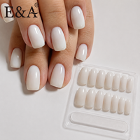 E&A Wholesale Nouveaux Ongles Press-On Classiques Couleurs Unies en ABS avec MSDS, Designs Papillon, Carrés et Stiletto pour Doigts