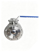 Vanne à boisseau sphérique à bride en acier inoxydable, structure manuelle à angle réglable, DN25 50 65 80 100 150, étanchéité PTFE pour l'eau, compatible OEM