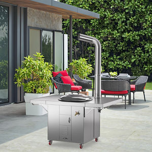 Многофункциональная уличная печь из нержавеющей стали с медным водонагревателем и воком для обогрева и приготовления пищи - Product Image 4