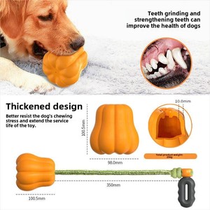 Juguete interactivo <span class=keywords><strong>para</strong></span> <span class=keywords><strong>perros</strong></span> superventas de Mazon, bola mordedora de calabaza lanzada a mano, venta al por mayor, mascotas populares hechas de plástico - Product Image 5