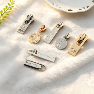 High Quality Custom Engraved Metal Zipper <b>Puller</b> Personalized Logo Metal Zipper Slider for Garment Purse Handbag - Product Image 1