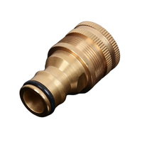 2 Pcs Tap Quick Connector Hose Adapter Brass Universal Faucet Fitting 21mm Thread Tap Coupling for Garden Tubing Car Washer Pipe