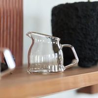 AT PACK Mini Carafe à lait en verre de style classique avec grande capacité, tasse à café de voyage portable pour condiments
