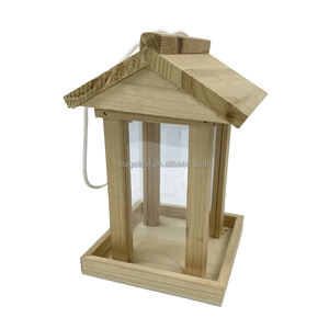 モダン大容量耐候性簡単充填クリーンデザインスタイリッシュな家の木製バードフィーダー庭の装飾用バードウォッチング - Product Image 4