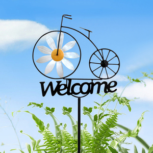 Mot de bienvenue pour la décoration de jardin fer artisanat chrysanthème vélo <span class=keywords><strong>moulin</strong></span> à <span class=keywords><strong>vent</strong></span> plug-in pour la décoration de jardin artisanat en métal pour la décoration intérieure - Product Image 5