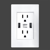 Amerikan standart güç çıkışı elektrik fişleri 2 USB gömülü kurulum soket abd ağ şarj çıkışları duvar soketi