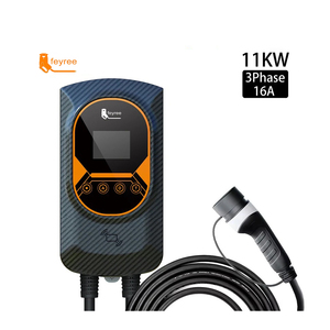 Chargeur rapide pour véhicules électriques feyree 11 kW Type 2 IEC 62196-2 32A, station de recharge pour véhicules électriques avec écran intelligent de 2,8 pouces et bouton d'urgence - Product Image 1