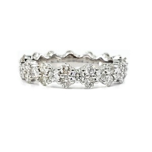Hong Kong livraison rapide bijoux Saint Valentin haute qualité 14k solide or blanc véritable diamant éternité bague de mariage pour les femmes - Product Image 1
