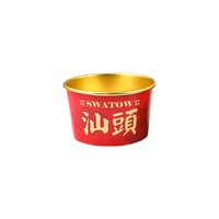 Bol en papier jetable personnalisé écologique, micro-ondable, impression dorée, pour salade de fruits, bol d'açaï, nouilles, autres aliments