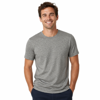 T-shirt décontracté premium pour homme en laine mérinos, col rond, motif imprimé écologique, pour l'été et l'extérieur, tricoté en jersey teint en fil