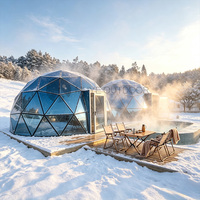 Tente Dôme en Verre Ciel Étoilé, Maison Igloo Géodésique de Luxe, Hébergement Confortable pour Glamping en Résidence Naturelle