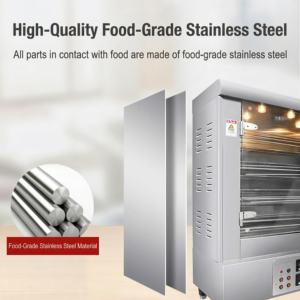 <span class=keywords><strong>Four</strong></span> thermique vertical électrique 4P en acier inoxydable, cycle thermique, rotation automatique, poulet et canard rôtis pour boulangerie et restaurant - Product Image 2