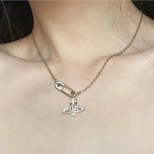 Hoàng Hậu dowager phụ nữ hợp thời trang đầy đủ kim cương Saturn Chuỗi vòng cổ lấp lánh pin nhiều lớp chuỗi xương đòn phiên bản cao bướm - Product Image 5