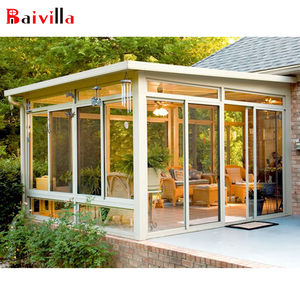 Dernière Conception Préfabriquée Maison de Jardin <span class=keywords><strong>en</strong></span> Verre Véranda avec l'extrusion <span class=keywords><strong>en</strong></span> <span class=keywords><strong>aluminium</strong></span> profil préfabriqué Sunroom - Product Image 4