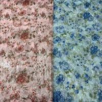 Tissu en maille polyester imprimé numérique ZSY avec broderie de sequins, motifs floraux, tissu de dentelle pour robe de mariée