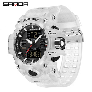 Reloj Deportivo Digital SANDA 6126 para Adolescentes, Doble Zona Horaria, Luminoso, Resistente al Agua, Reloj de Pulsera Electrónico de Moda - Product Image 1