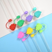 Charmes de paille en forme de feuilles colorées de 10 mm, série feuilles, vente en gros, bricolage, anti-poussière, réutilisables, pour gobelets à eau