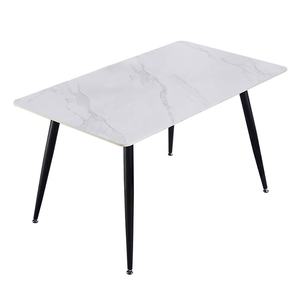 Mesas de Comedor Rectangulares <span class=keywords><strong>Ginza</strong></span> de 8 Plazas, de Metal y Piedra, Estilo Italiano Moderno, Mesas de Lujo con Cubierta de Mármol, Mesa de Comedor Laminada - Product Image 1