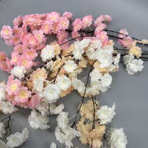 Venta Directa de Flores de Cerezo de Seda Realistas para Colgar en la Pared, Decoración de Techo para Bodas, Fondo Blanco Impermeable - Product Image 3