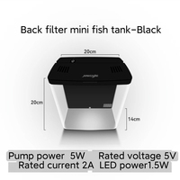 Aquarium de bureau en acrylique 5L, auto-circulant, écologique, pour poissons rouges, petit aquarium de salon
