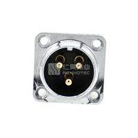 Conector de Alta Corriente GX20 de 2, 3, 4, 5, 6, 7, 8, 9, 10 y 12 Pines, Carcasa Metálica, Montaje en Panel con Brida de 4 Orificios, Rosca, Conector de Soldadura, Plateado