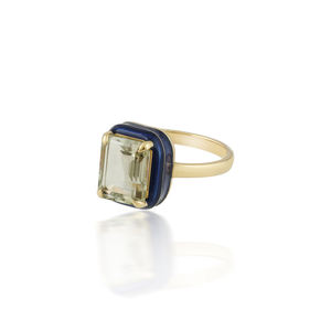 New Top selling 14K Yellow Gold <b>Ring</b> with <b>Green</b> <b>Amethyst</b> - Product Image 2