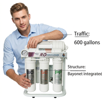 Purificateur d'eau par osmose inverse de qualité hôtelière 1000GPD sans réservoir, filtre intégré, structure à double membrane