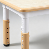 Ensemble chaise et bureau d'apprentissage pour enfants, table d'étude multicolore en imitation bois avec pieds antidérapants, mobilier pour enfants sûr et non toxique