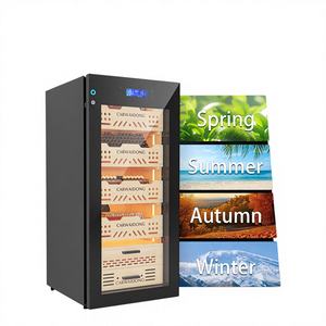 Armoire à cigares électrique en acier inoxydable avec contrôle Wi-Fi par téléphone portable, serrure à empreinte digitale, humidité et température constantes, 98L - Product Image 1