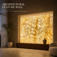 Revêtement mural moderne en quartzite blanc Cristallo rétroéclairé, durable, en pierre de luxe, carreaux d'onyx pour usage hôtelier