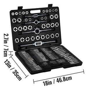 Ensemble de 110 pièces de tarauds et filières métriques pour filetage à main, outils de filetage réglables en acier avec étui - Product Image 2