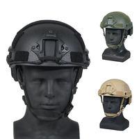 Casco FRP rápido, equipo de equitación al aire libre, entrenamiento de campo, casco táctico de fibra de vidrio rápido con suspensión ajustable y almohadillas EPP