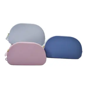 Bolsas de silicone para cosméticos, carteiras de silicone pequenas portáteis de grande capacidade para viagem, organização de maquiagem para mulheres para uso diário