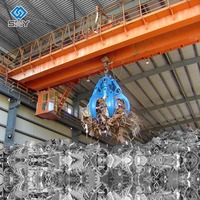 Godet hydraulique motorisé à 5 griffes très vendu, avec ouverture de mâchoire de 2 m, pour excavatrice de 5 à 50 tonnes, idéal pour la récupération de ferraille